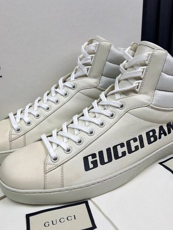Gucci Ace Band Graphic Print Sneakers Calfskin White 10 G or 10.5 US or 44 EUR main image 7